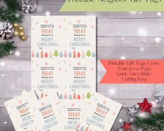 Neighbor Gift Tag Printable for Christmas and Holiday Treats