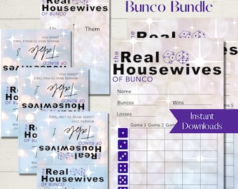 Real Housewives Bunco Score Sheet Bundle: Printable Cards (Digital Download)