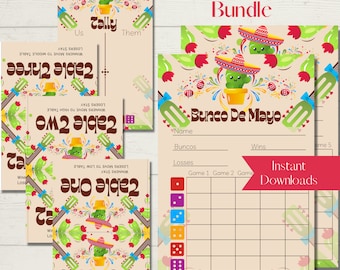Cinco de Mayo Bunco Score Sheet Bundle: Printable Cards (Digital Download)