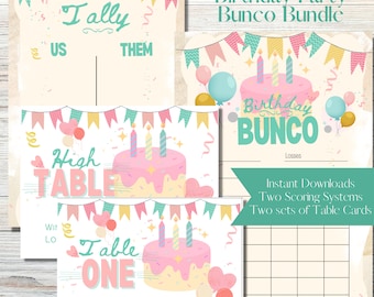 Birthday Cake Bunco Score Sheet Bundle: Printable Party Game (Digital Download)