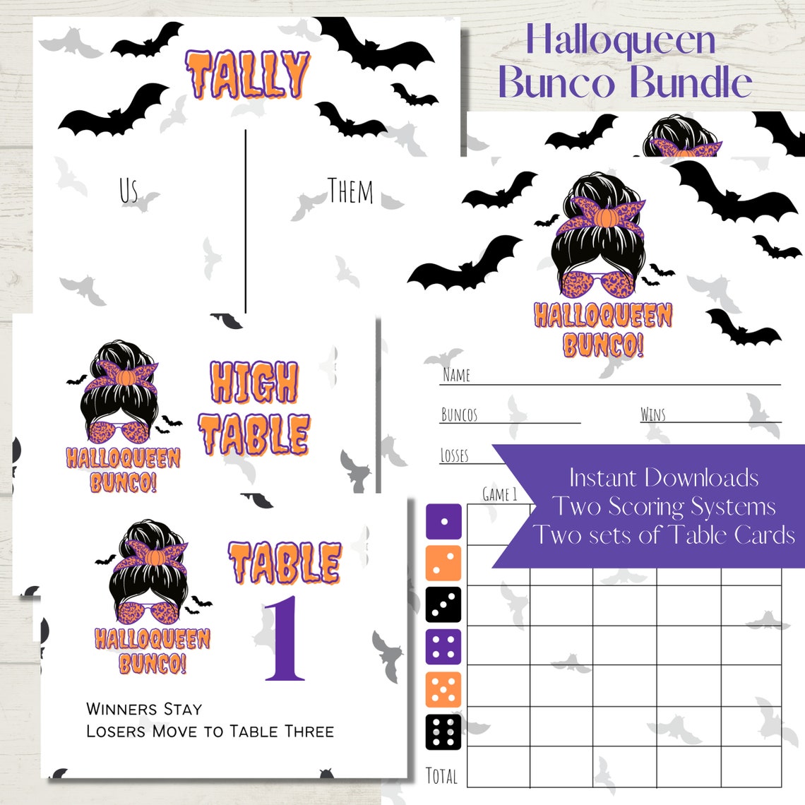 Halloqueen Halloween Printable Bunco Score Sheet Bundle Score Cards Halloqueen Halloween Printable Bunco Score Sheet Bundle Score Cards