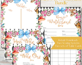 Bunco in Wonderland Printable Score Sheet Bundle (Digital Download)