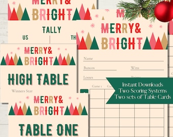 Merry and Bright Bunco Score Sheet Bundle (Digital Download)