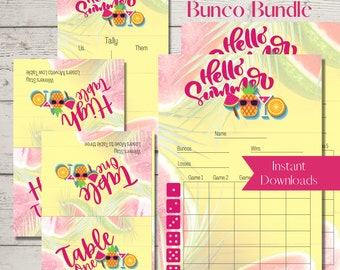 Pineapple Bunco Score Sheet Bundle: Summer Party Game (Digital Download)