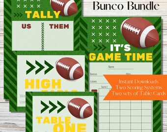 Football Bunco Score Sheet Bundle: Printable Score Cards (Digital Download)