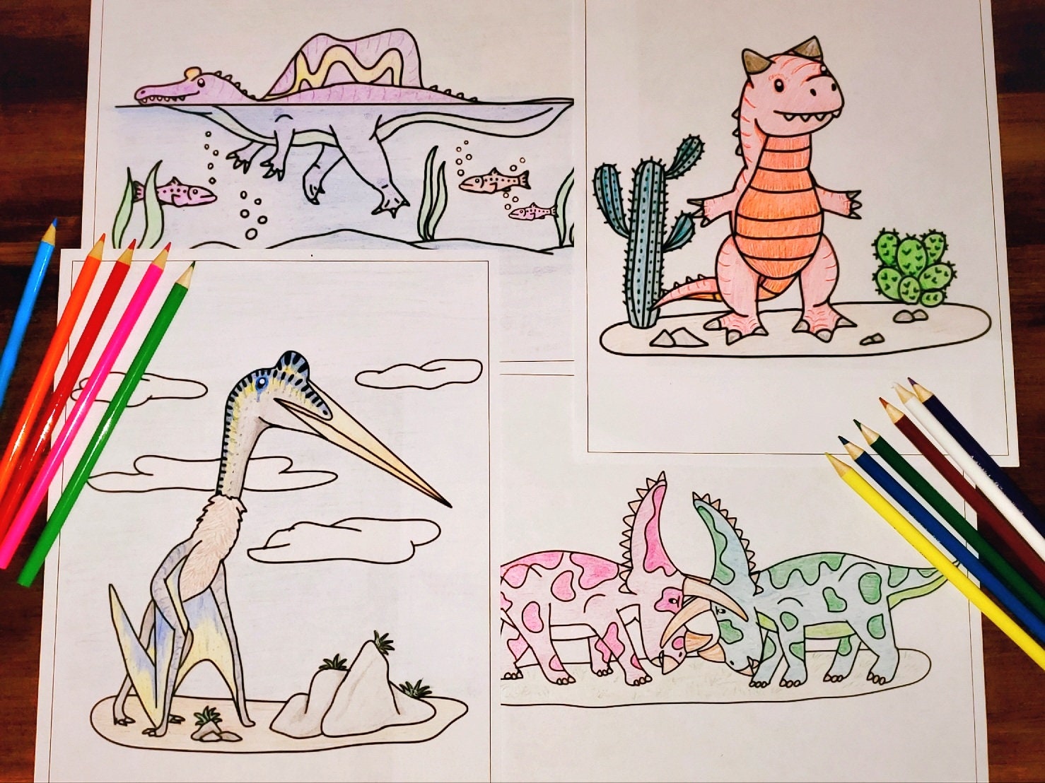 13 Printable Dinosaur Coloring Pages - Etsy Canada