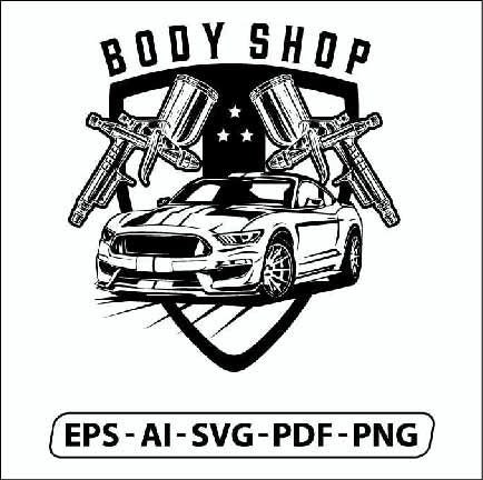 Paint Body Shop Logo design, Paint, Body shop, Logo Design