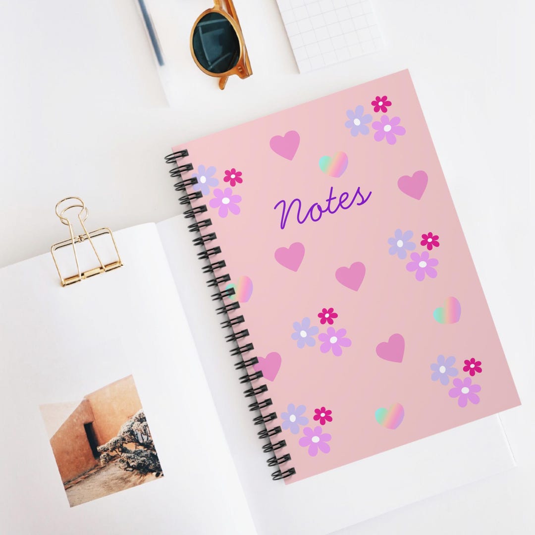Notebook Notes Pretty Cute Floral Spiral Notebook for Notes, Cute Stationery Gift, Journal ...