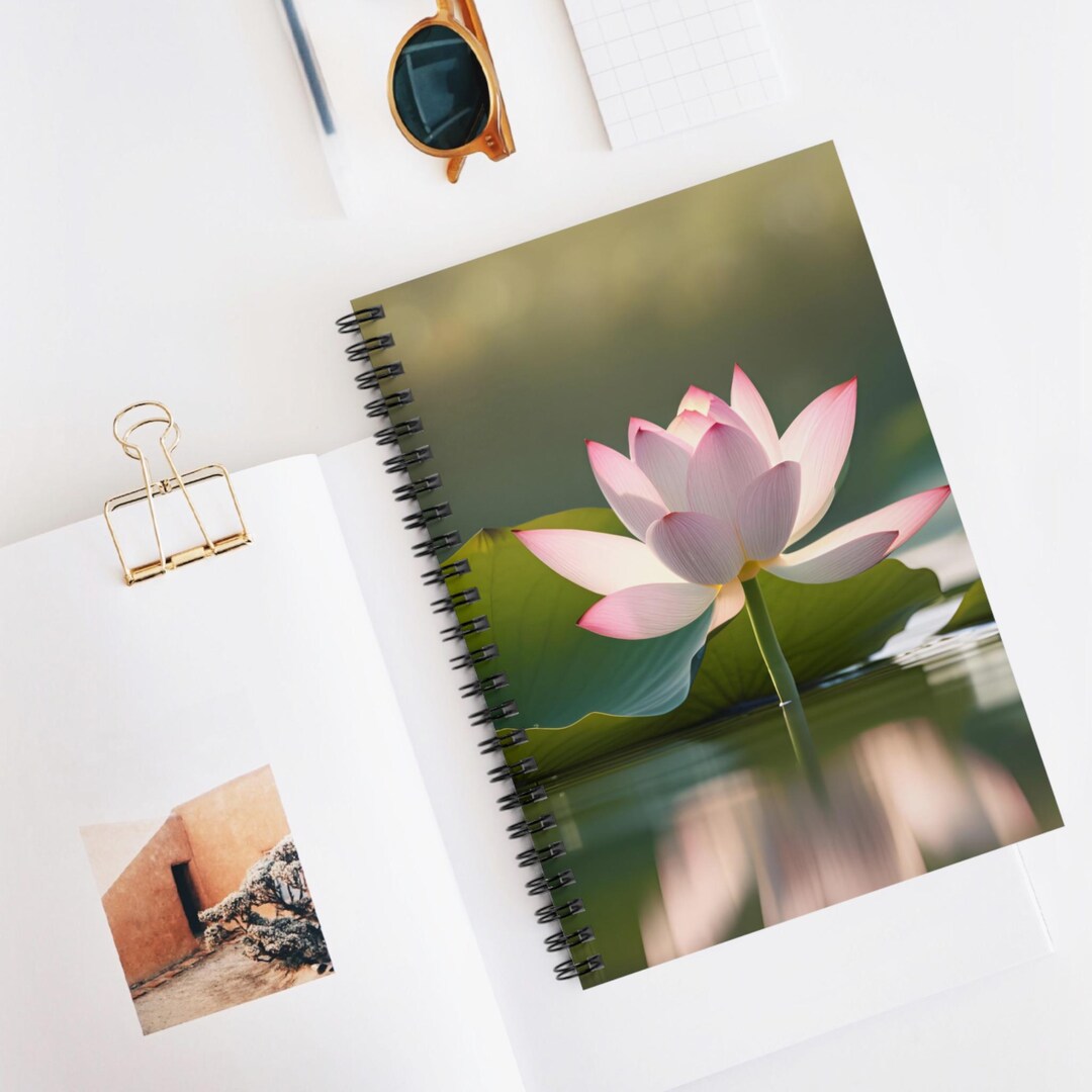 Pink Lotus Blossom Spiral Notebook - Ruled Journal, Floral Stationery ...