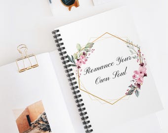 Tagebuch zur Selbstliebe, Spiralnotizbuch mit Blumenmuster, Notizbuch mit inspirierenden Zitaten, Motivationsgeschenk für sie, Schreibheft