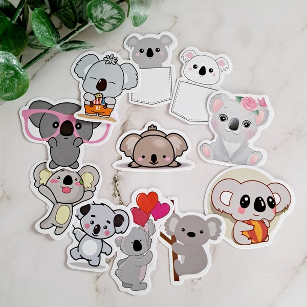 Vinyl Koala Bear Sticker Pack| Waterproof| Water Bottle| Planner Stickers| Notebook| Phone Case