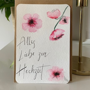 Hochzeitskarte - Alles Liebe zur Hochzeit - aquarell