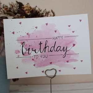 Geburtstagskarte - Happy Birthday - aquarell