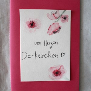 Grußkarte - Von Herzen Dankeschön - aquarell