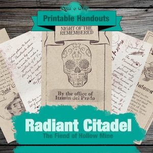 Radiant Citadel Handouts | Latinx Adventure | A TTRPG Digital Download DM Gift | DnD Gift | DnD Digital | DM Gifts | Last Minute Gift