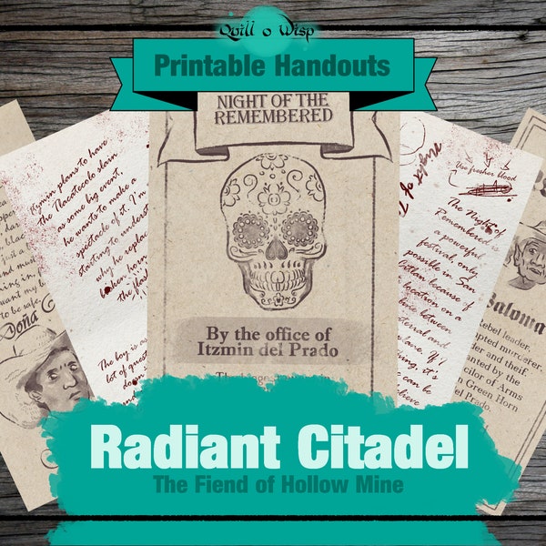 Radiant Citadel Handouts | Latinx Adventure | A TTRPG Digital Download DM Gift | DnD Gift | DnD Digital | DM Gifts | Last Minute Gift