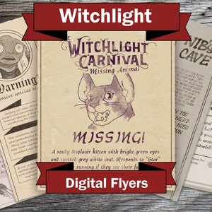 Witchlight Carnival Flyers | Digital TTRPG Flyers Carnival Handouts Gifts Props Printable
