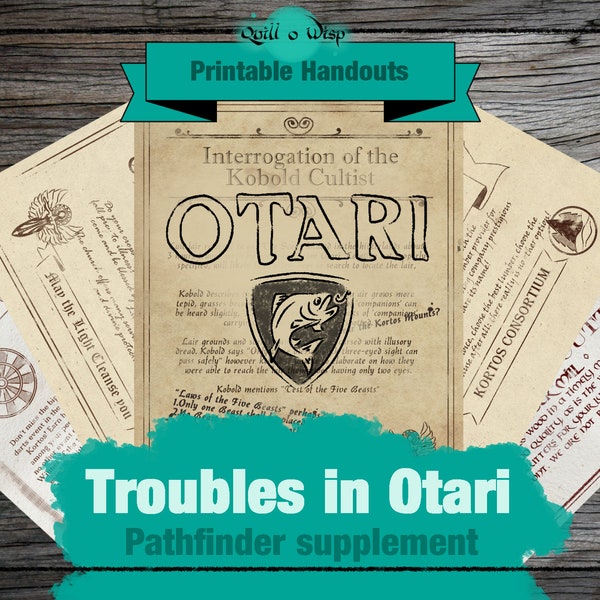 Troubles in Otari Handouts | Pathfinder 2e | Roleplaying Game Gifts | Pathfinder Gifts | Pathfinder Digital | DM Gifts