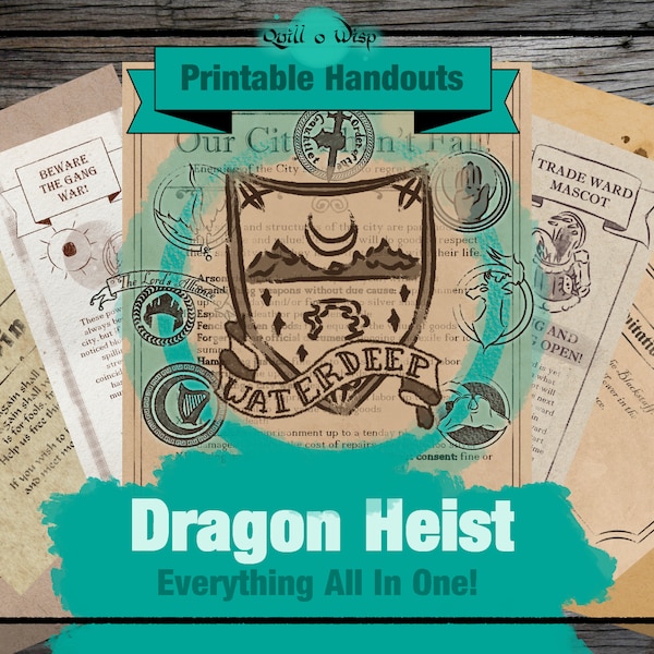 Waterdeep: Dragon Heist Flyers | A TTRPG Digital Download DM Gift | DnD Gifts | DnD Digital | DM Gifts | Last Minute Gift
