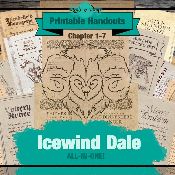 ALL in ONE Icewind Dale Roleplaying Handouts Digital Download for Dungeons & Dragons