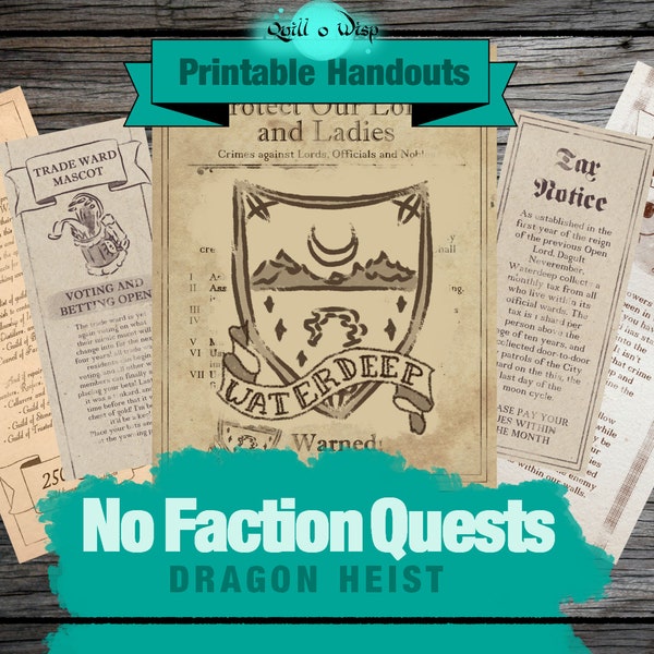 Waterdeep: Dragon Heist No Factions | A TTRPG Digital Download DM Gift | DnD Gifts | DnD Digital | DM Gifts | Last Minute Gift