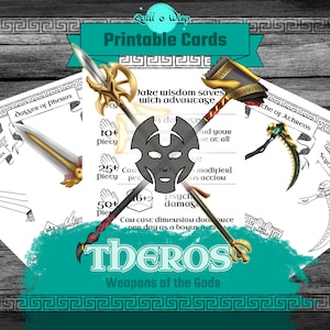 Theros 5E DnD-wapenkaarten Digitale download voor TTRPG-liefhebbers