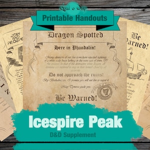 Apostilas do Icespire Peak | Download digital de adereços de RPG de fantasia para Dungeon Masters