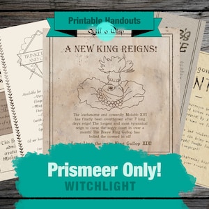 Prismeer Only - Witchlight Flyers | Digital TTRPG Flyers Carnival Handouts Gifts Props Printable
