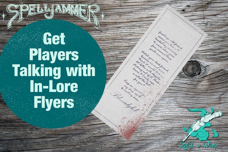 May include: A vintage-style flyer with a handwritten message about a mysterious character named "Blexalgel". The flyer is on a wooden surface with a quill and inkwell in the bottom right corner. The text reads: "Greetings, old friend, seems you haven't heeded my warning to never show your face around these parts ever again. Watch your back friend, because me and mine think it would lack a lot better with daggers stitching out of it. And haven't I only ever wanted the best for you? Keep an eye out for my ship, we will be visiting soon. Blexalgel!"