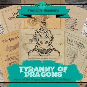 Tyranny of Dragons Handouts | Tiamat | Faerun DnD Props | TTRPG Gifts | DnD Digital | DM Gifts