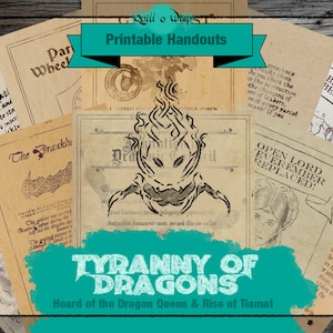 Tyranny of Dragons Handouts | Fantasy Roleplaying Game Props and Gifts for Dungeon Masters and Players