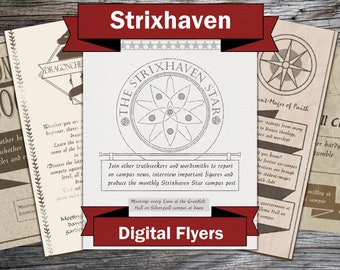 Folhetos de Clubes e Empregos de Strixhaven | Missões Secundárias de Strixhaven 5e para D&D: Presentes para Download do Digital DM
