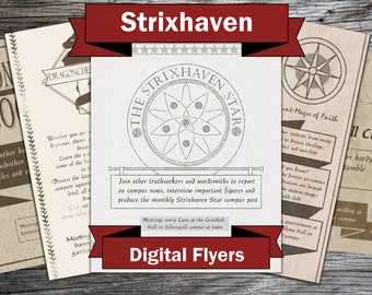 Strixhaven Clubs and Jobs Flyers | A TTRPG Digital Download DM Gift | DnD Props | DnD Printable