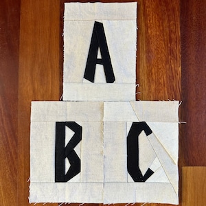 Scrappy Alphabet Foundation Paper Piecing Pattern / Scrappy Improv Alphabet FPP / 4&quot; x 5.5&quot; Finished Block
