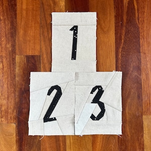 Scrappy Numbers and Symbols Foundation Paper Piecing Pattern / Scrappy Improv Numbers and Symbols FPP / 4&quot; x 5.5&quot; Finished Block