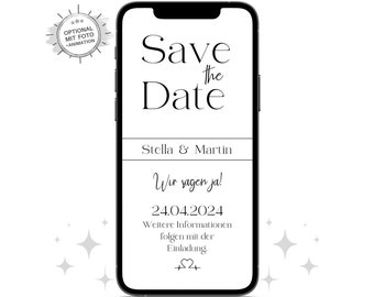 Ecard Save the Date Hochzeitseinladung digital | Whatsapp Ankündigung zur Hochzeit | elektronisch Einladung Terminankündigung | Wir sagen ja