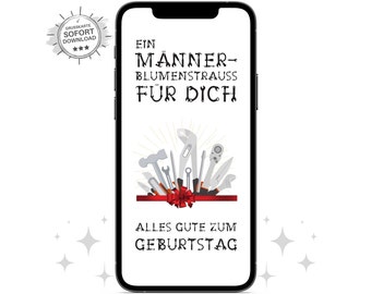 Digitale Geburtstagskarte Mann | Alles Gute zum Geburtstag Karte für IHN | Whatsapp Glückwünsche Sofort Download | Handwerker Geschenk