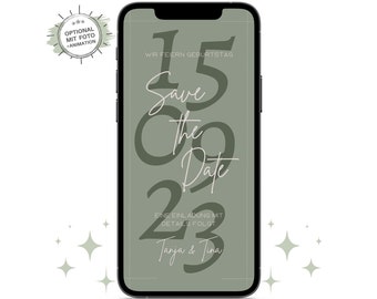 Ecard Save the Date Geburtstag Whatsapp | Digitale Einladung und Ankündigung zur Hochzeit mit Foto | 30. 40. 50. Doppelgeburtstag Template