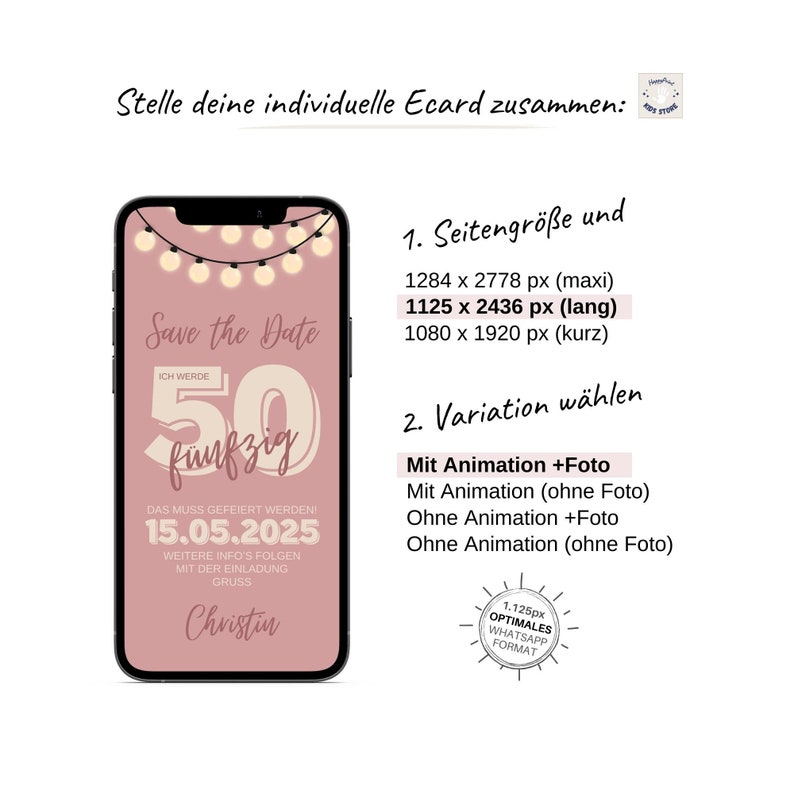 Ecard Save the Date Geburtstag Whatsapp Geburtstags Party Etsy.de