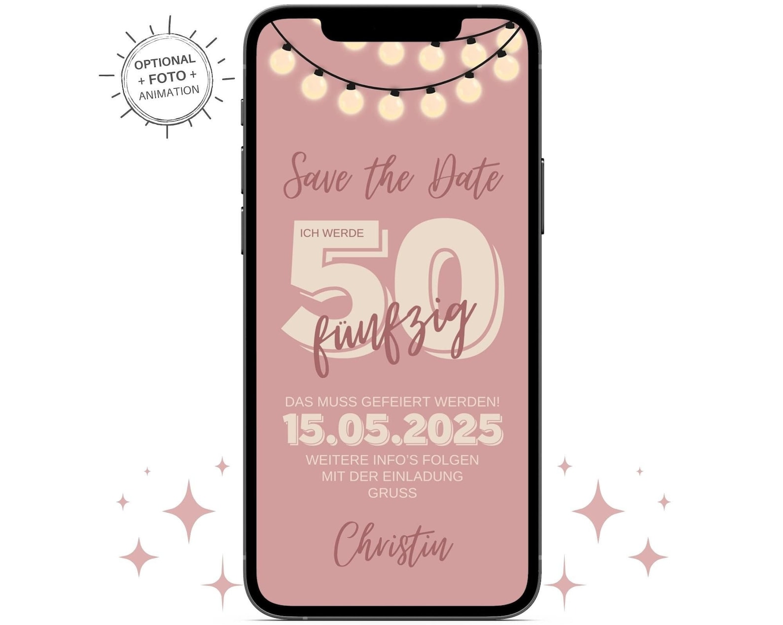 Ecard Save the Date Geburtstag Whatsapp Geburtstags Party Etsy.de