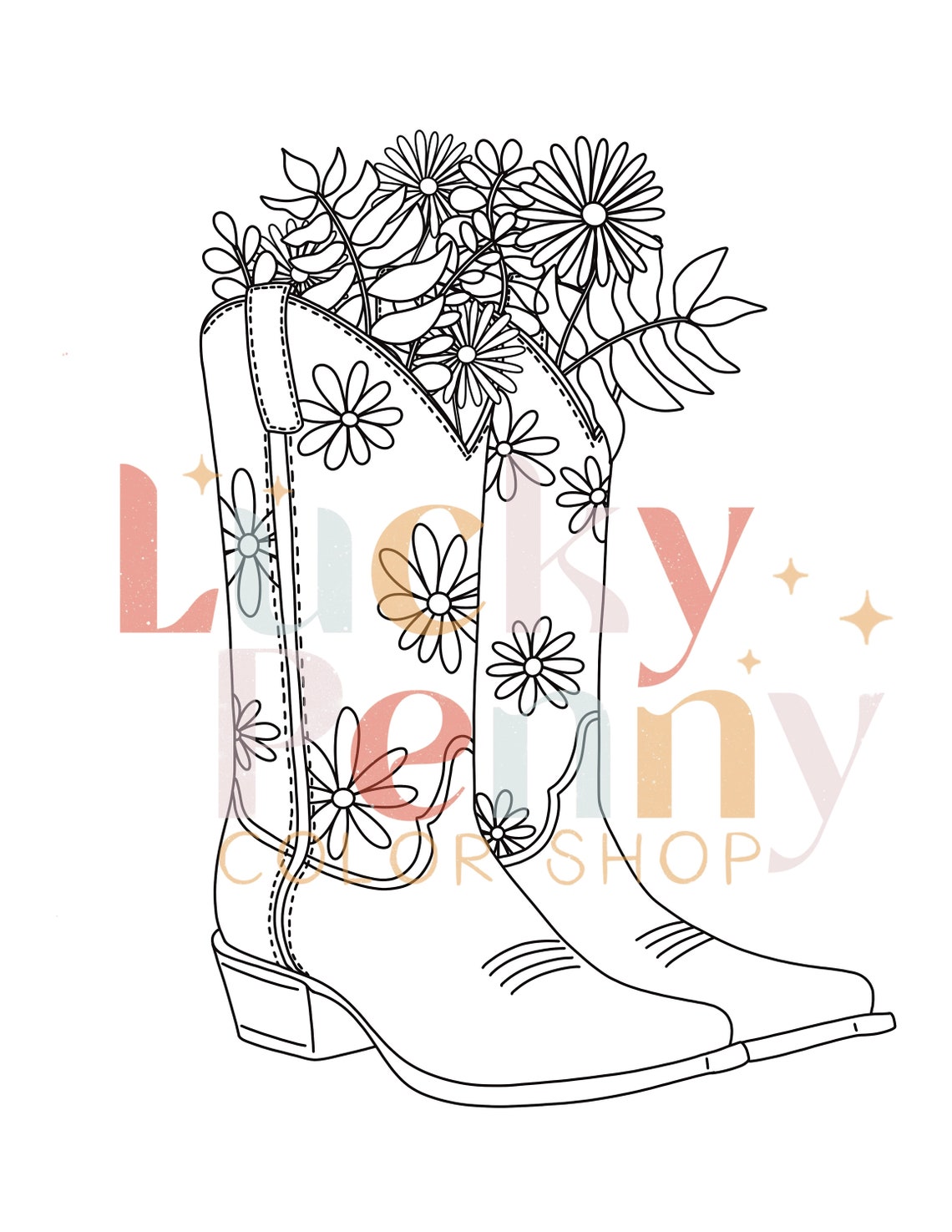 Western Coloring Pages Etsy