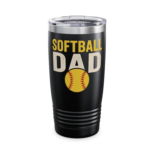 Vaso de papá de sóftbol, 20 oz: regalo para entusiastas del deporte, regalo del Día del Padre, cumpleaños o uso diario, aislado