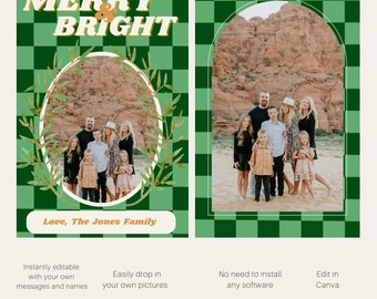 Holiday card, 2023 Christmas Holiday card template, pictures