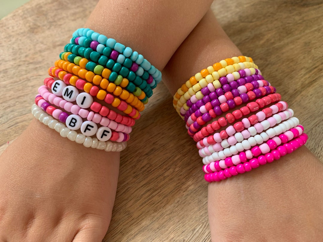 Kids Beaded Bracelets Girls & Toddlers Colorful Jewelry Stretch