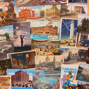 38 Vintage Postcards 1910s to 1970s RANDOMLY Picked ~ Various Topics & Location in US and the World UNUSED for Invitations, Note Cards, Etc.