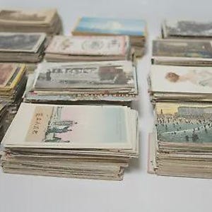 Lot of 55 RANDOMLY SELECTED Old Postcards ~ Antique to 1970 ~ Unused & Stamped with Messages ~ Collect, Scrapbooking, no Duplicates.