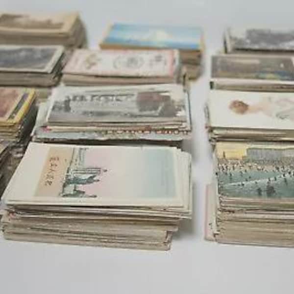 Lot of 55 RANDOMLY SELECTED Old Postcards with MESSAGES, Some Unused Antique to 1970s ~ Collect, Scrapbooking, no Duplicates!