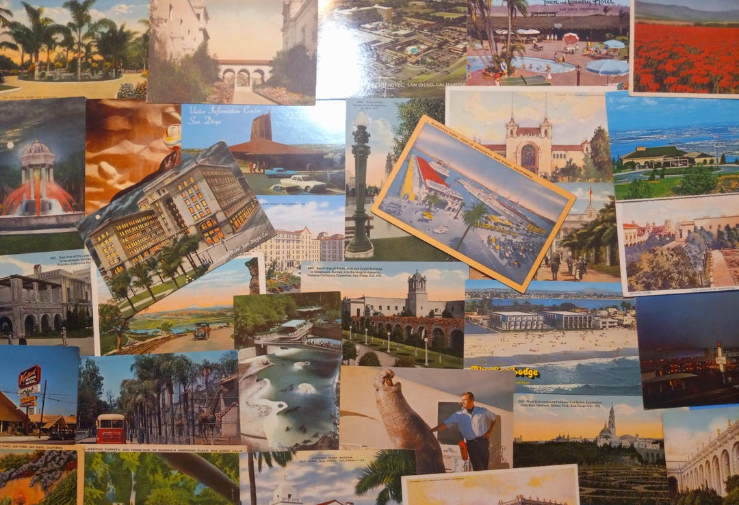 Lot of 10 SAN DIEGO California Vintage Postcards 1910s Through 1950s ...