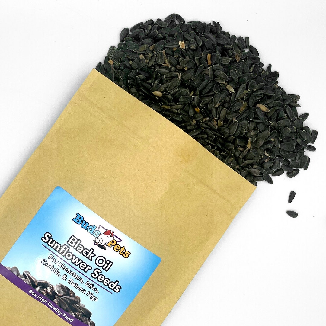 Black Oil Sunflower Seeds for Hamsters, Mice, and Gerbils 8 Ounce Feed