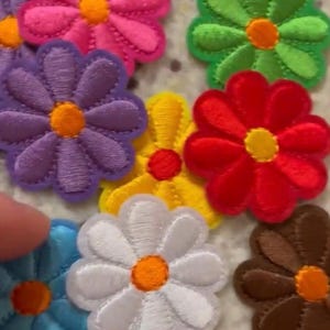 Colorful Flower Iron-On Patches: 5-Piece Set, 1.75"